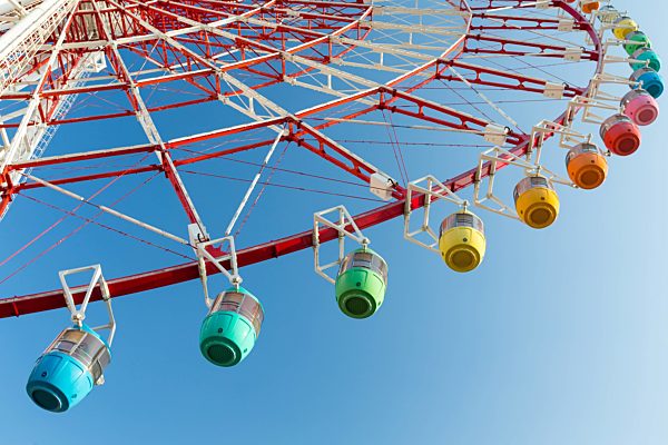 Ferris wheel with blue sky