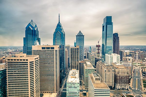 downtown skyline von philadelphia usa