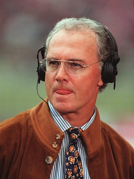 Beckenbauer with headphones