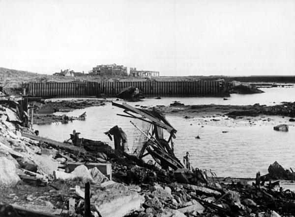 Zerstörte Nordseeinsel Helgoland