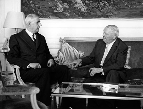 French-German summit: Charles des Gaulle and Ludwig Erhard