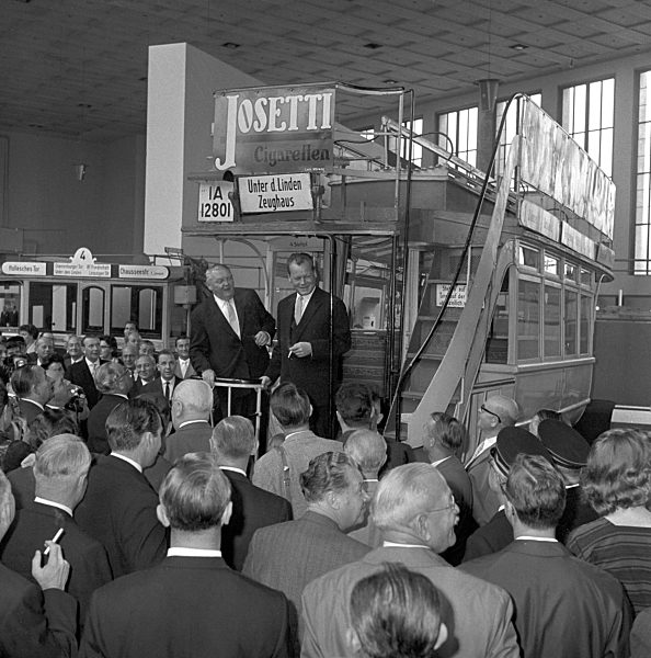 Ludwig Erhard and Willy Brandt on Industry Exhibition in Berlin