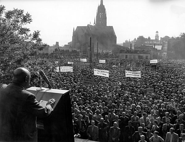 DGB demonstrations in Frankfurt, Bochum, and Bielefeld