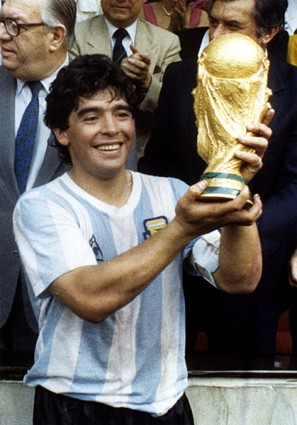 1986 FIFA World Cup: Diego Maradona with World Cup Trophy
