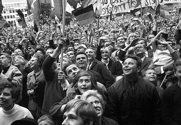 Fußball-WM 1966 - Empfang der deutschen Nationalmannschaft in Frankfurt