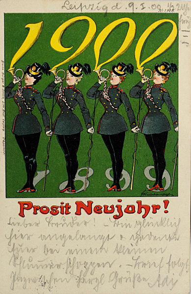 Neujahrspostkarten aus zwei Jahrhunderten