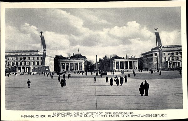 München, Königsplatz, Führerbau, Ehrentempel, Braunes Haus