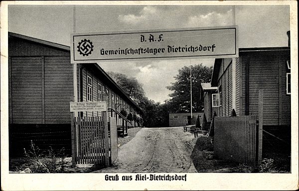 Neumühlen Dietrichsdorf Kiel in Schleswig Holstein, DAF Gemeinschaftslager
