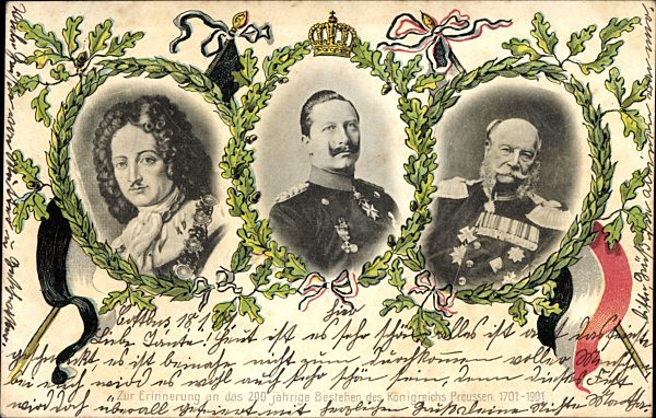 Passepartout Kaiser Wilhelm I., Wilhelm II., König Friedrich I. von Preußen