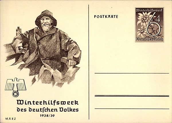 Ganzsachen Winterhilfswerk des deutschen Volkes, 1938, Seemann, Kriegs WHW