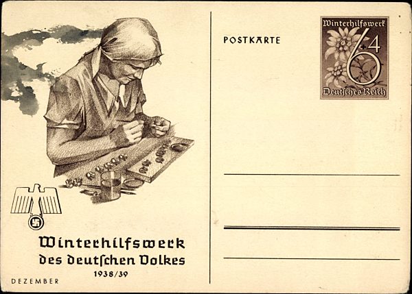 Ganzsachen WHW des deutschen Volkes, 1939, Kriegs WHW