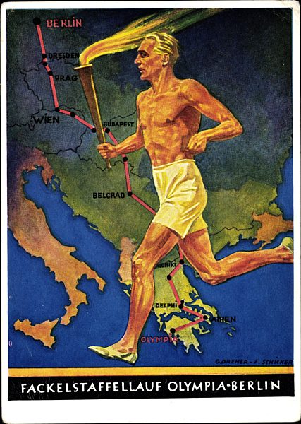 Fackelstaffellauf Olympia Berlin 1936, Belgrad, Olympia, Athen