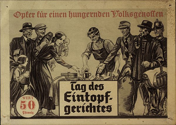 Tag des Eintopfgerichtes, 50 Pfennig, Volksopfer, NSDAP, SA
