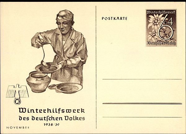 Ganzsachen WHW des deutschen Volkes 1939, Bäuerin, Kriegs WHW