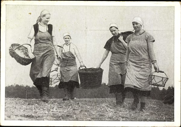 Reichsarbeitsdienst für die weibliche Jugend, Auszug zur Feldarbeit, Arbeitsmaiden