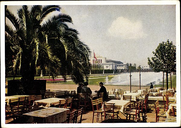 Düsseldorf am Rhein, Wasserspiele der Gartenschau, Schaffendes Volk, Große Reichsausstellung 1937
