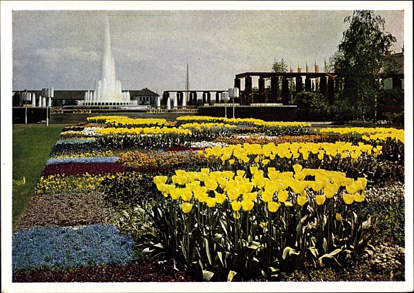 Düsseldorf am Rhein, Große Reichsausstellung Schaffendes Volk 1937, Blick aus der Gartenschau