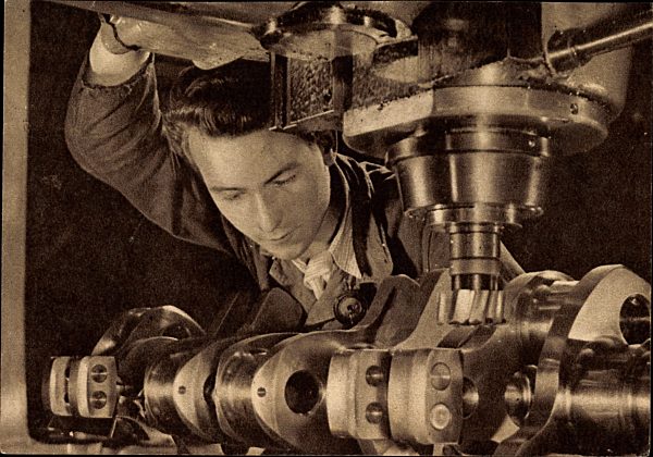 Deutsche Wehrmacht, Fräsarbeiten an einer Flugzeugkurbelwelle, Rüstungsarbeiter, II. WK