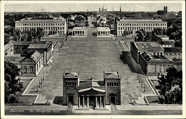 München Bayern, Königsplatz, Propyläen, Ehrentempel, Braunes Haus