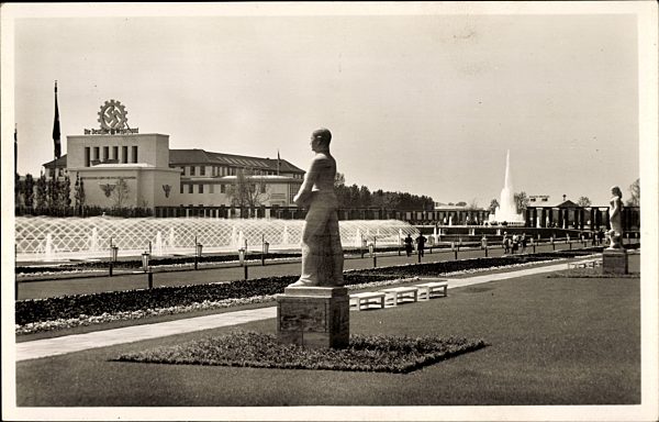 Düsseldorf am Rhein, Reichsausstellung Schaffendes Volk 1937, Wasserspiele, DAF Halle