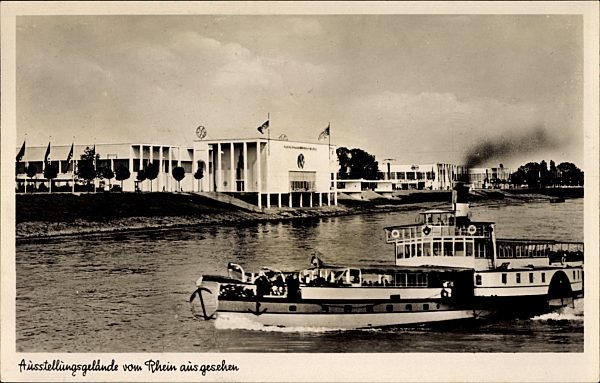 Düsseldorf, Große Reichsausstellung 1937, Schaffendes Volk, Ausstellungsgelände, Rheindampfer