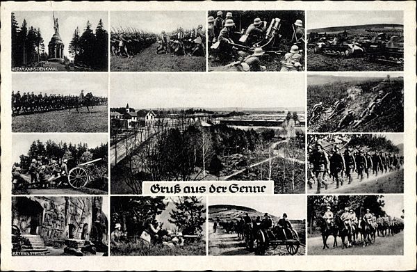 Paderborn in Nordrhein Westfalen, Deutsche Soldaten, II. WK, Geschütze, Panzer, Hermannsdenkmal
