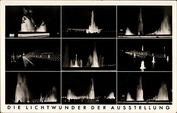 Düsseldorf am Rhein, Ansichten vom Lichtwunder der Reichsaustellung Schaffendes Volk 1937