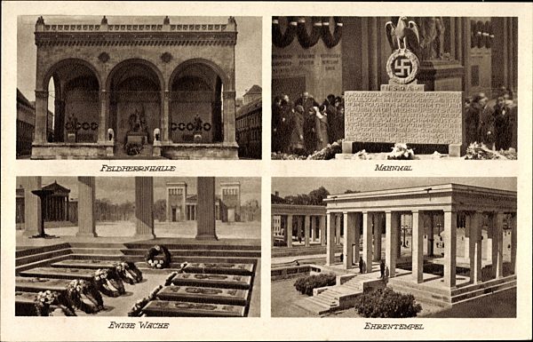 München Bayern, Feldherrnhalle, Mahnmal, Ehrentempel, Ewige Wache
