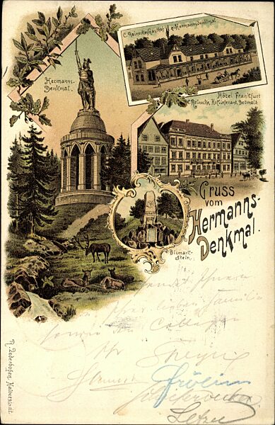 Detmold, Hermannsdenkmal, Bismarckstein, Gasthof Reineckes, Hirsche