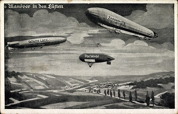 Manöver in den Lüften, Zeppelin, Schütte Lanz, Parseval