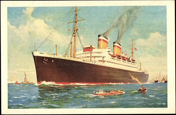 Dampfer der HAPAG auf See, New York,Hamburg