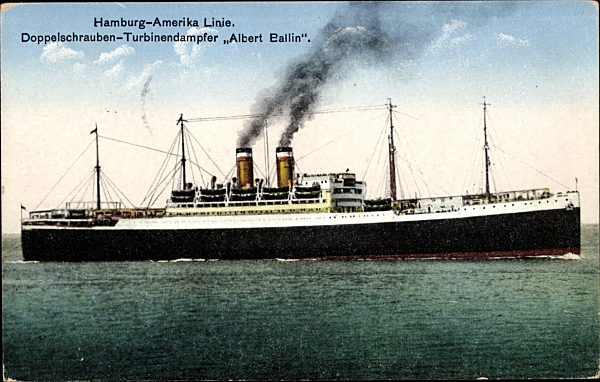 Dampfer Albert Ballin der HAPAG, Ansicht Steuerbord
