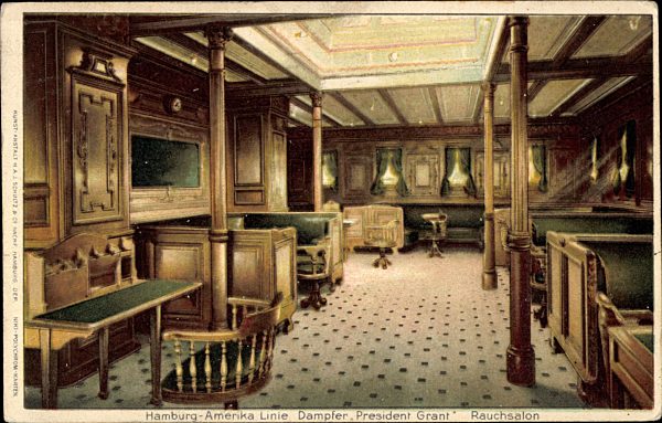 HAPAG, Dampfer President Grant, Rauchsalon, Innenansicht