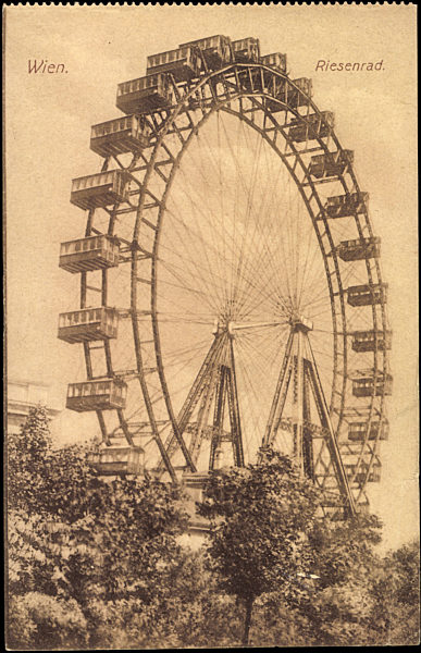 Wien 1, Blick auf das Riesenrad im Prater, BKWI