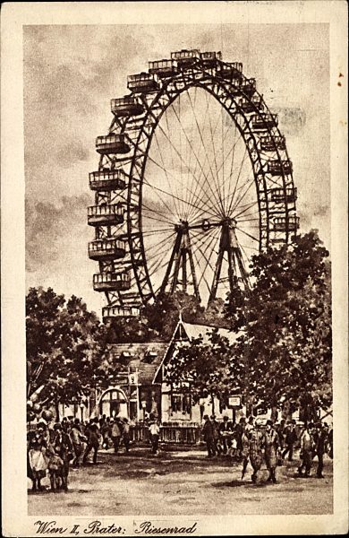 Wien 2., Jahrmarkt, Prater Riesenrad, Passanten