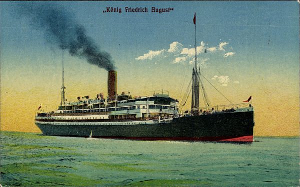 Dampfschiff König Friedrich August der HAPAG in Fahrt