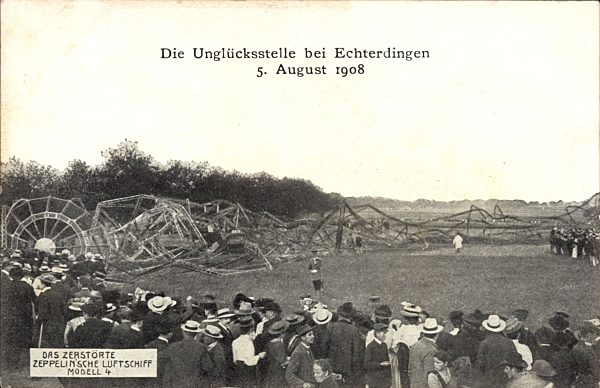 Leinfelden Echterdingen, Unglück 1908, Zeppelin, Luftschiff, Modell 4