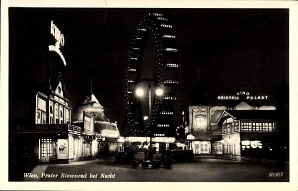 Wien 2 Leopoldstadt, Prater Riesenrad bei Nacht, Kino