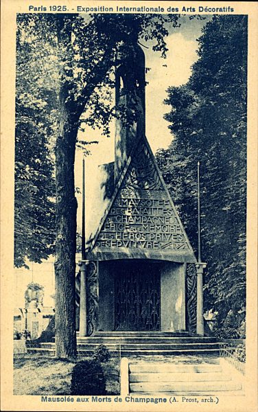 Paris, Expostition Internationale des Arts Décoratifs 1925,Mausolée aux Morts