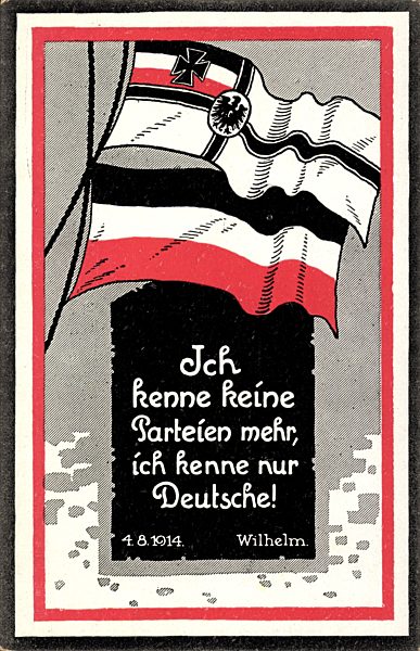 Passepartout Ich kenne keine Parteien mehr, ich kenne nur Deutsche,Wilhelm II