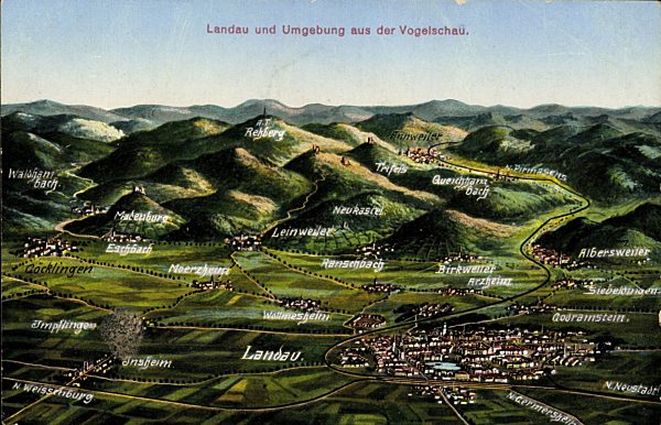 Landkarten Landau i.d. Pfalz, Trifels, Annweiler, Leinweiler