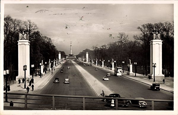 Berlin Tiergarten, Ost West Achse mit Siegessäule, Albert Speer