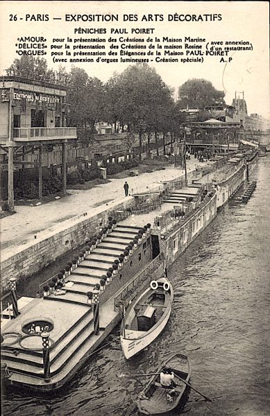 Paris, Exposition des Arts Décoratifs, Péniches Paul Poiret