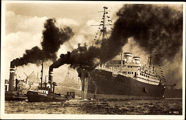 Ausschleppen des MS St. Louis, Dampfschiff der HAPAG