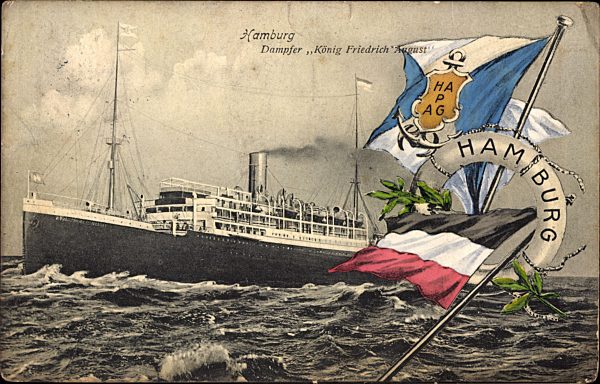 Dampfer König Friedrich August, HAPAG, Fahnen