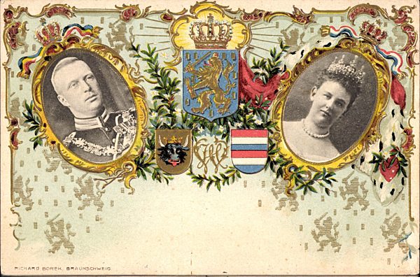 Wappen Passepartout Königin Wilhelmina der Niederlande, Prinz Hendrik