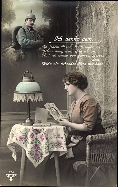 Ich denke dein, Frau denkt an Soldaten, An jedem Abend du Liebster mein