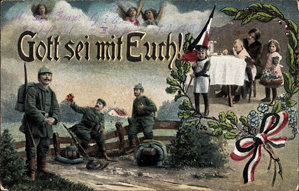 Gott sei mit Euch, Soldat denkt an Familie, Schutzengel