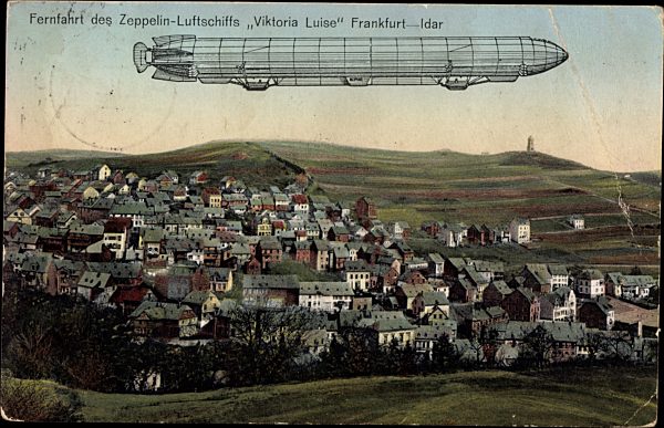 Idar Oberstein an der Nahe, Zeppelin Viktoria Luise von Frankfurt nach Idar