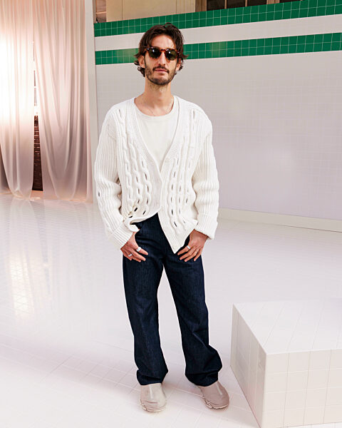 Pierre Niney attends LACOSTE Spring-Summer 2026 runway during Paris Fashion Week on October 2025 - Paris, France, 05/10/2025